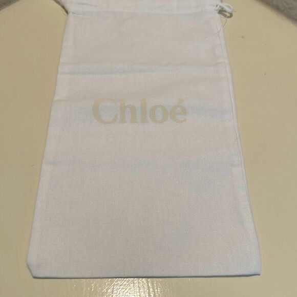 Chloe Drawstring Top Dust Cover Small White With Logo Travel Storage Bag - Picture 1 of 5